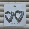 pırlantalı silver kalp küpe